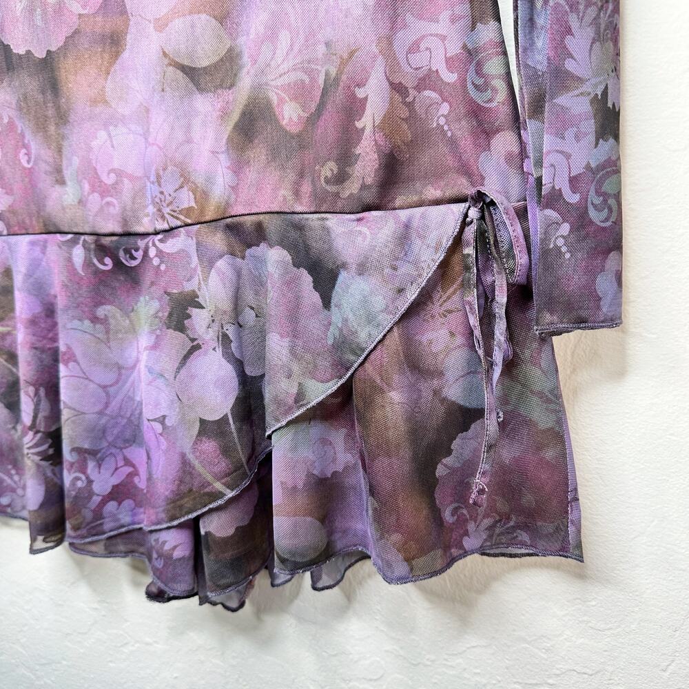 NWT Urban Outfitters Eva Floral Printed Mesh Playsuit Romper Mini Dress Medium - Picture 8 of 15